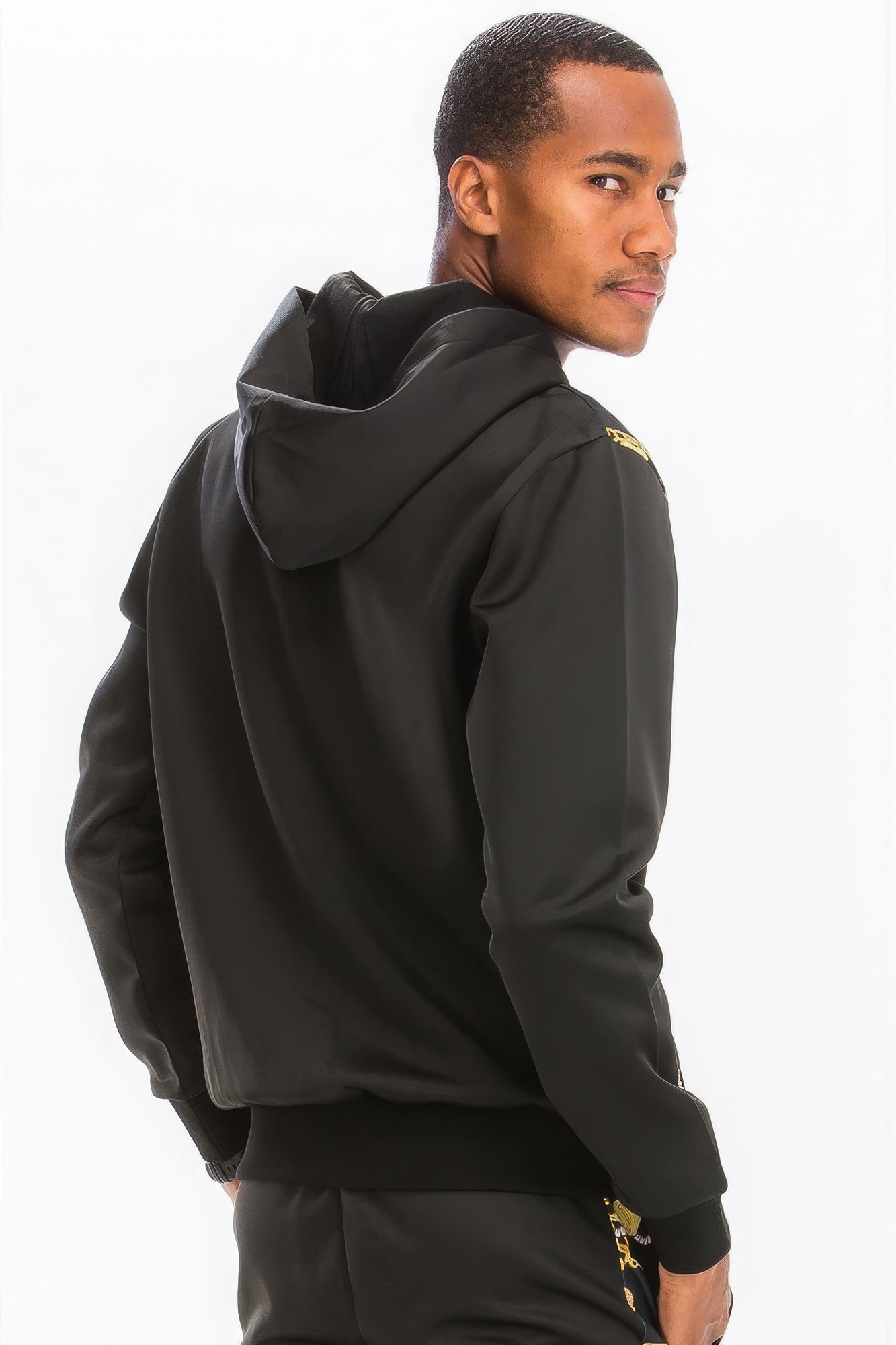 "Men's Casual Short Sleeve Zip-up Hoodie Tops"