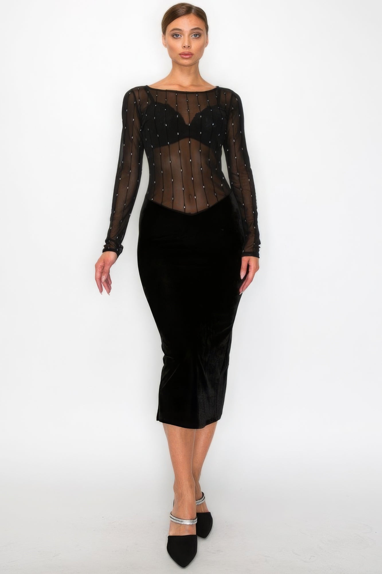 Women's Clothing: Stay Stylish at Any Time / Velvet PU Pants, Velvet V Neck Dress"