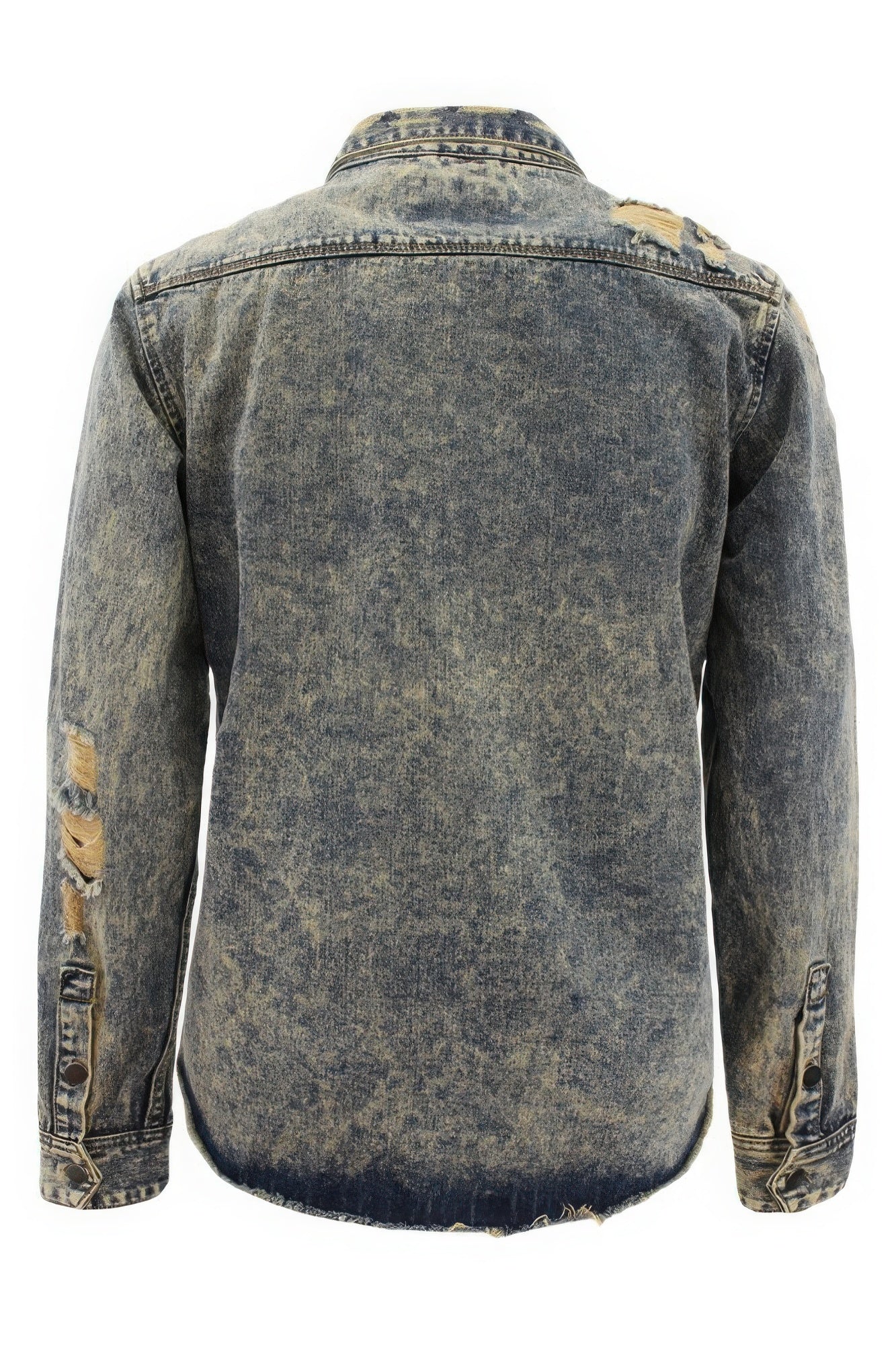 "Images / Men's Ripped Denim Overshirt"