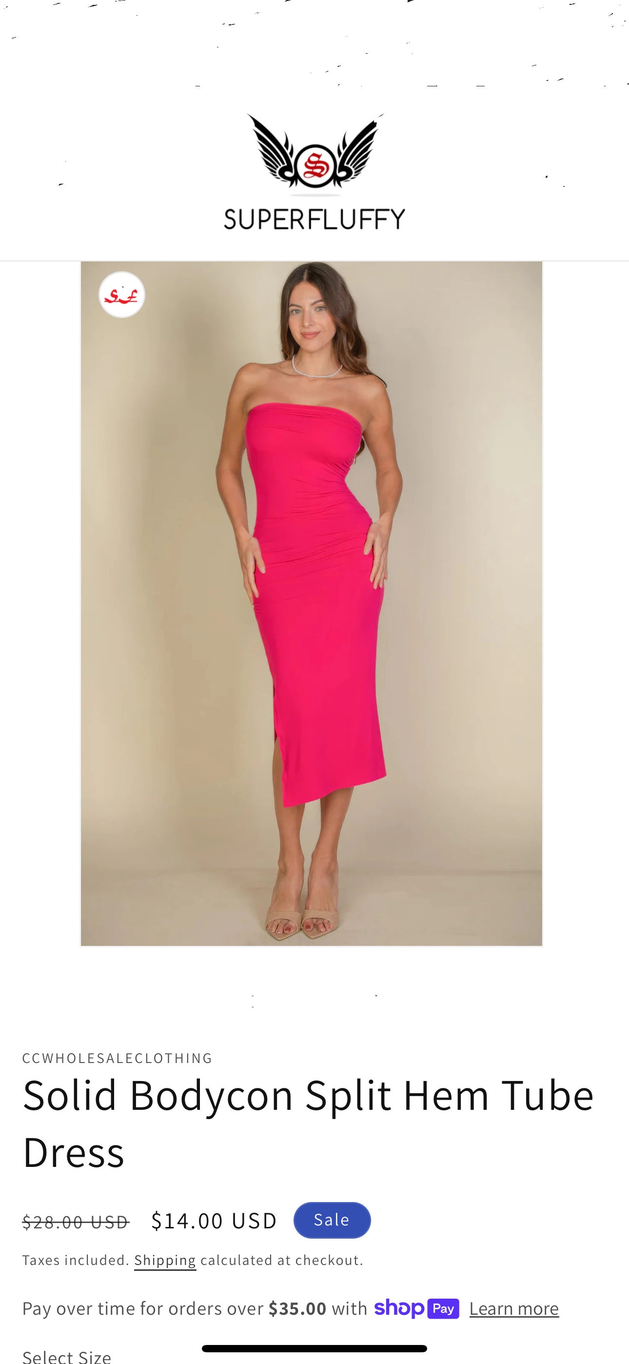 "Super Affordable women's Clothing / Solid Bodycon Split Hem / Tube Dress / Assorted Sizes"