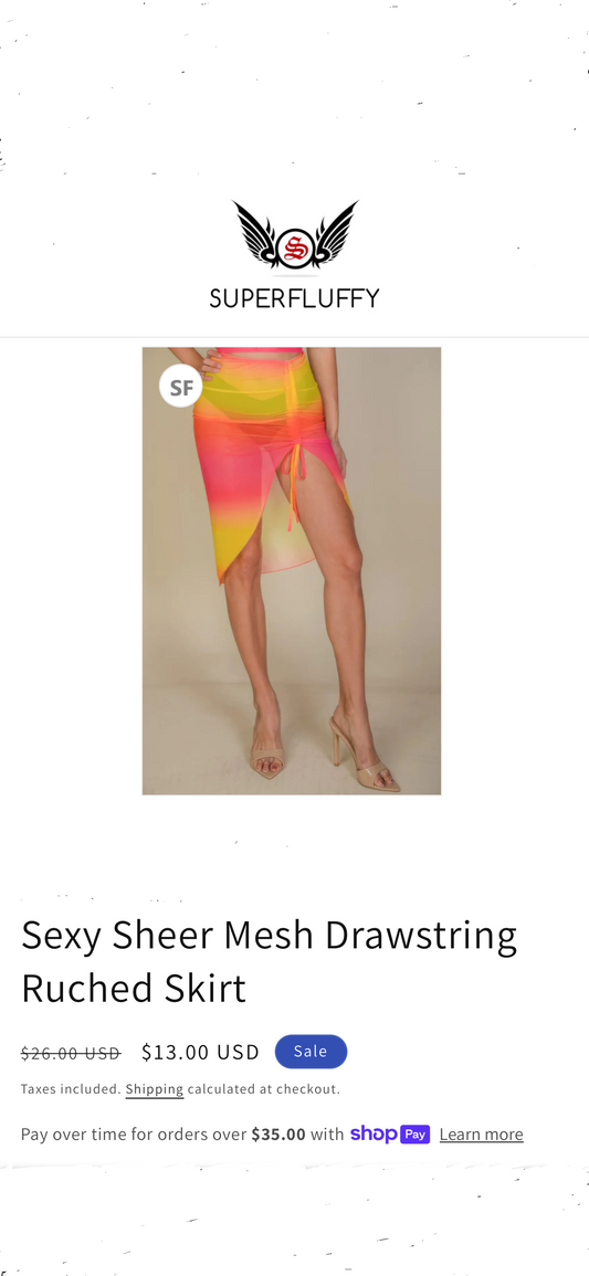 "2025 Chic Fashion for Women to Boost Charm / Sexy Sheer Mesh Drawstring Rushed Skirt"