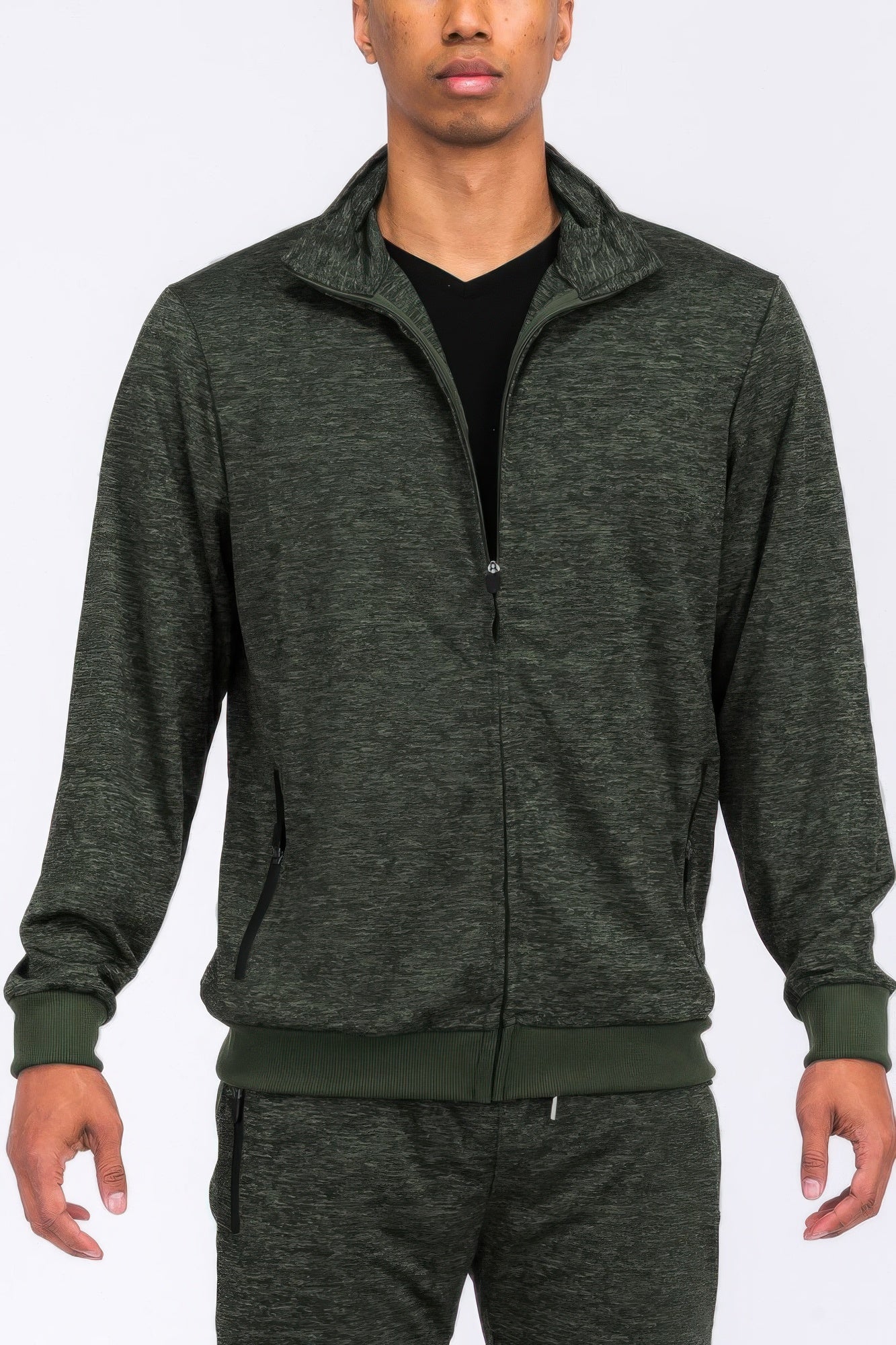 " Women's Green and Cozy wear / Rib Cargo Hoodie 2PCS Set