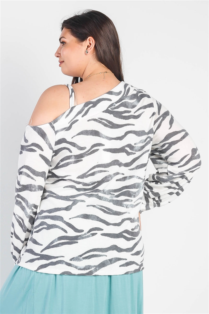 Women's Plus Size  / Zebra Print Sexy Sheer Mesh Bodysuit
