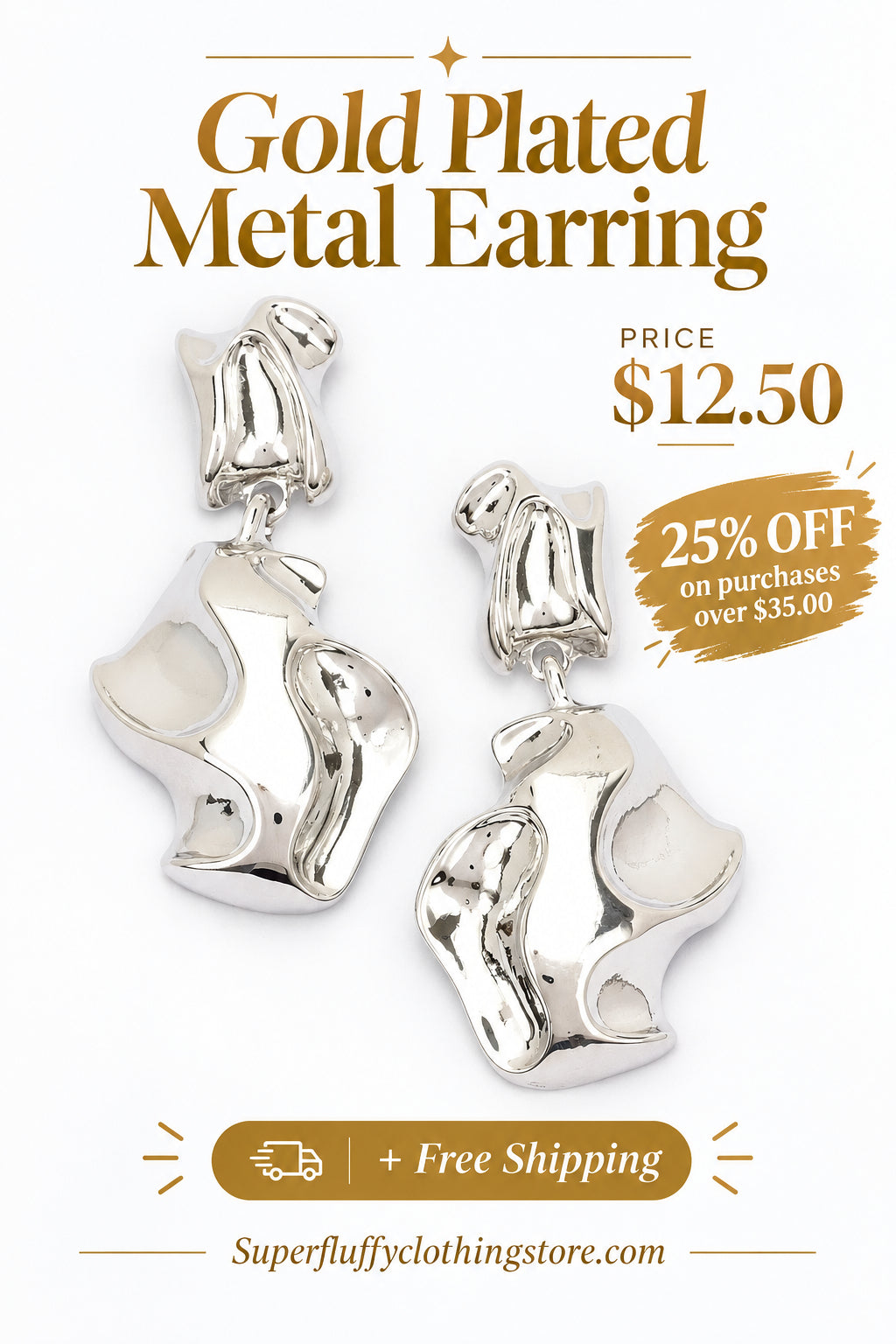 Gold-Plated Metal Earrings: Modern Statement Jewelry for Every Ocassion