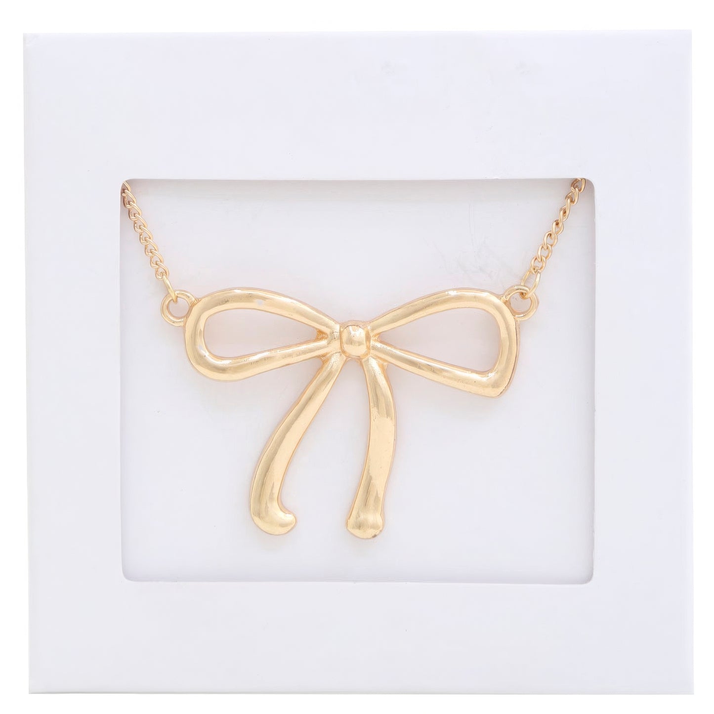 Bow Pendant Metal Necklace