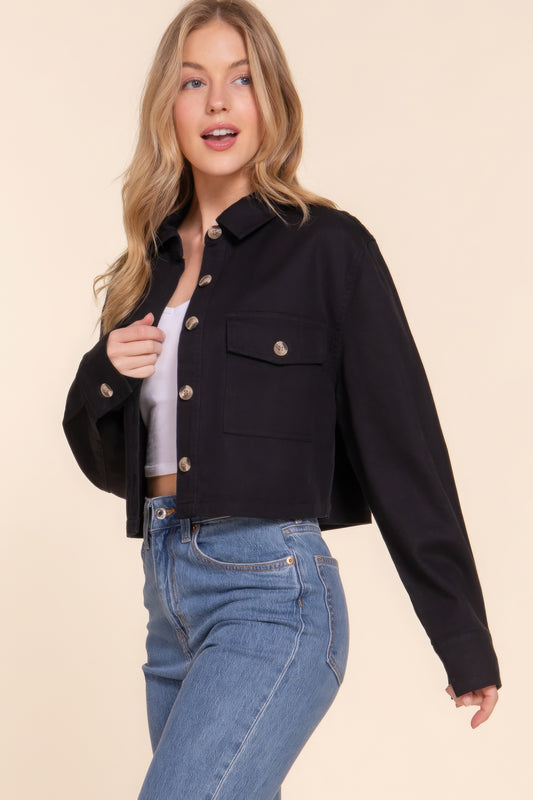 "Women's  Shackets / Button Down Cotton Denim Shacket by Super Fluffy Clothing Store"