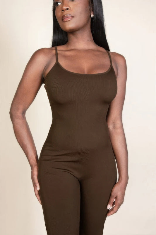 Ladies Pants  "Cami Asymmetrical Ruffle Detail Pleated Bottom Jumpsuit by Super Fluffy Clothing Store"