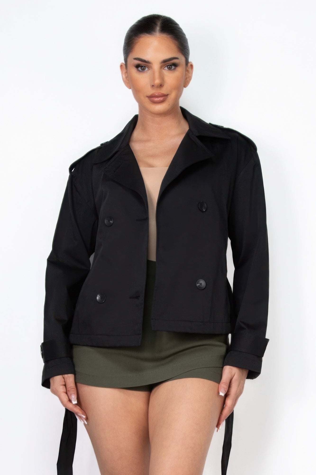 Double-breasted Waist-tie Trench Coat