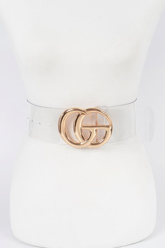 Transparent Metal Buckle Waist Belt