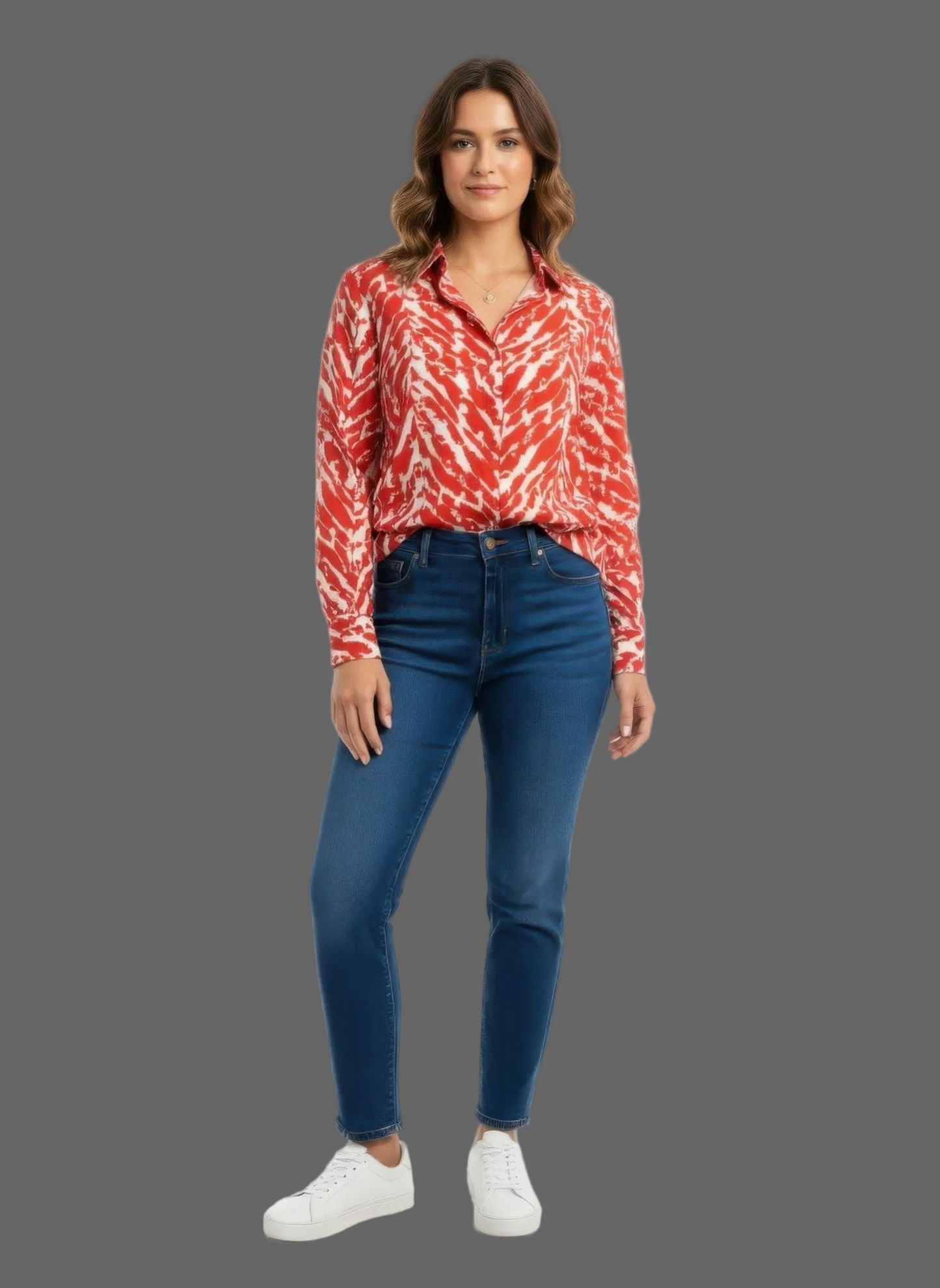 Zebra Print Button-up Shirt