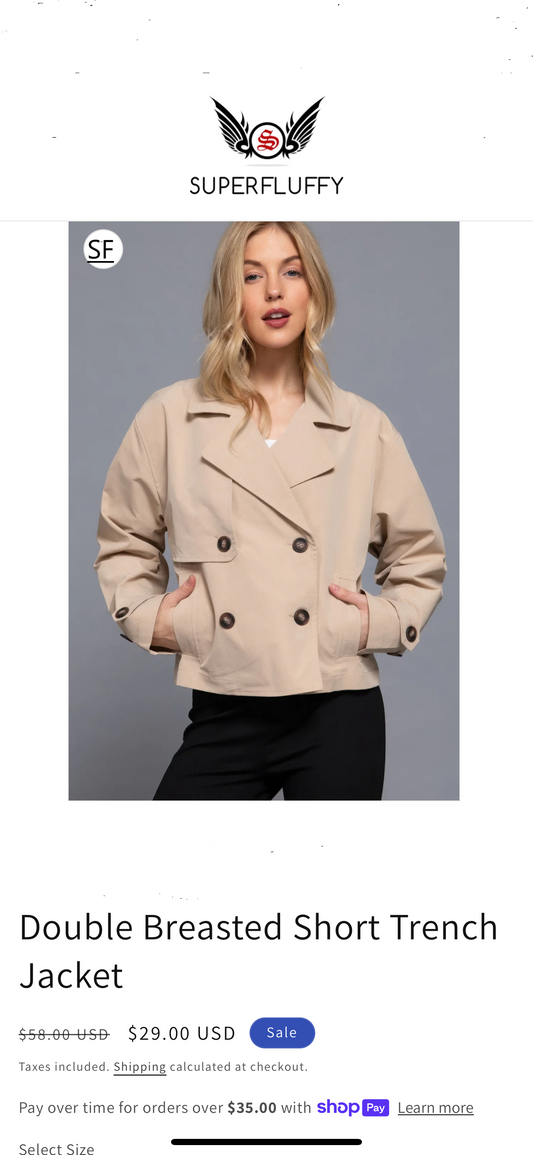 “Best outfits for Women to Look Confident and Sexy / Double Breasted Short Trench Jacket”