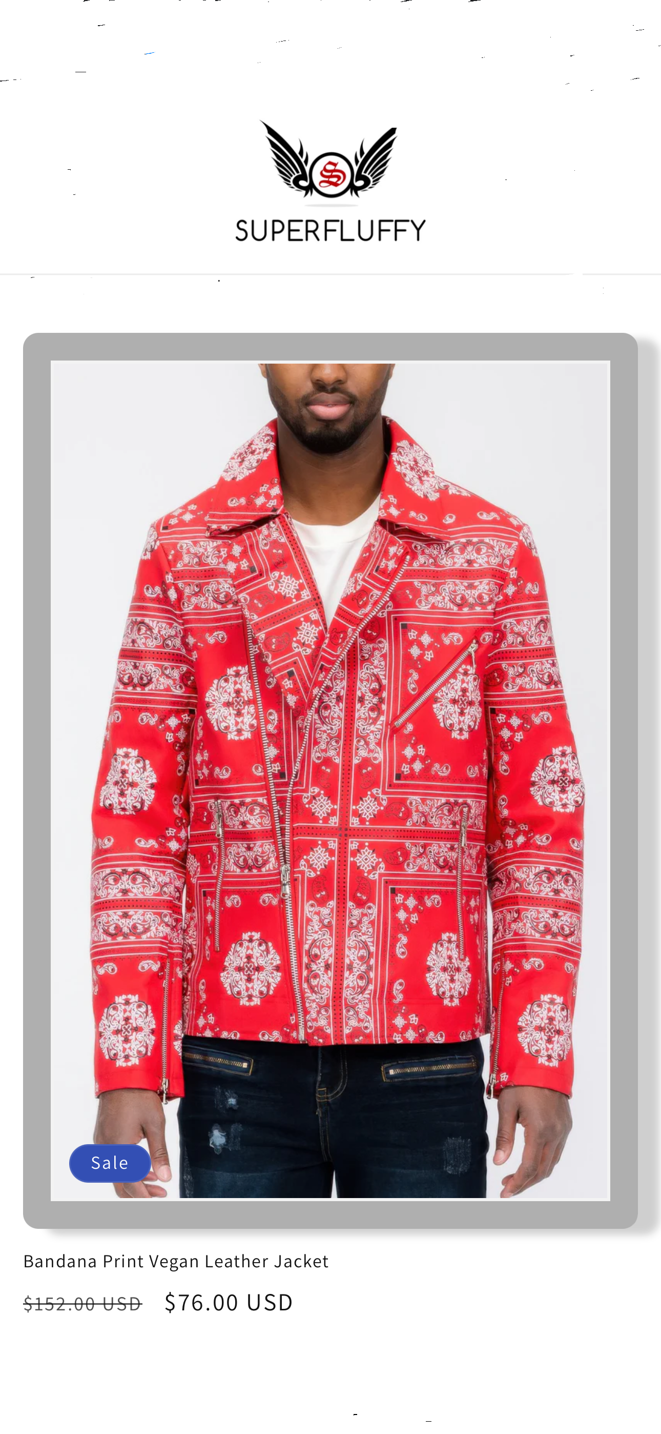 Men Clothing / Bandana Print Vegan Leather Jacket"