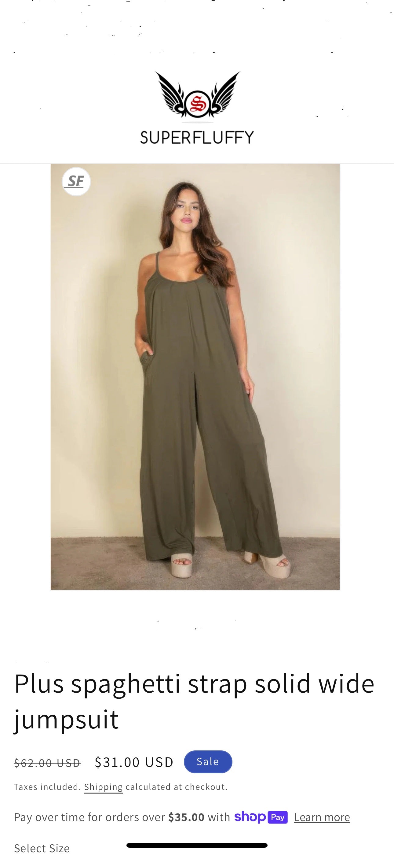 “Sizes: S, M, L, XL. 2XL, 3XL Women Dresses /   Spaghetti Strap Solid Wide Jumpsuit”