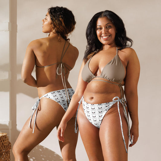 All-over print recycled string bikini bottom