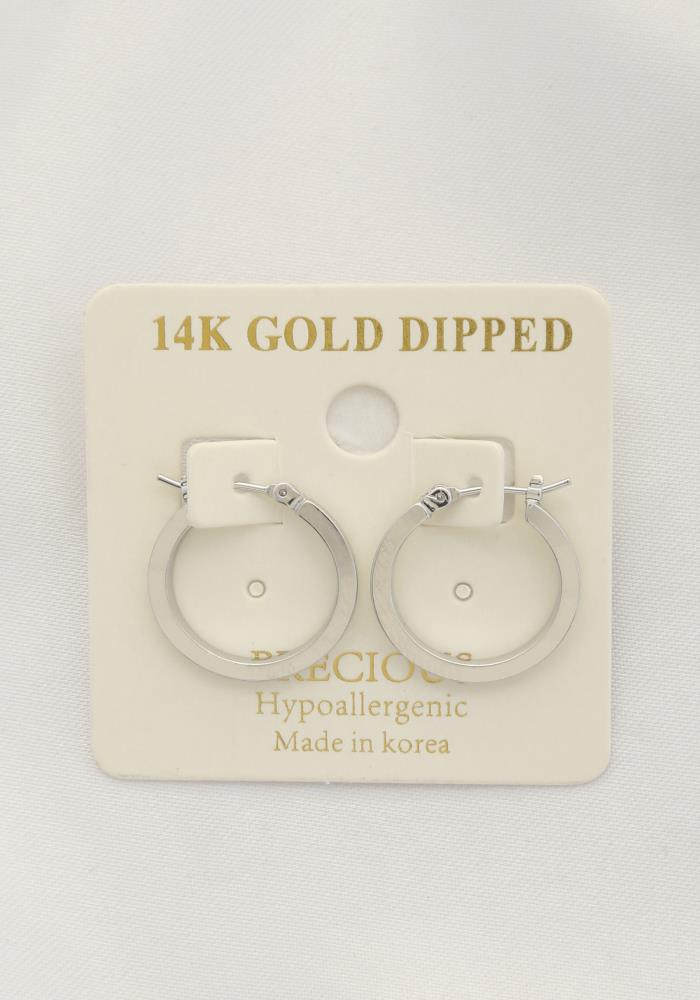 Square Edge 14k Gold Dipped Hoop Earring